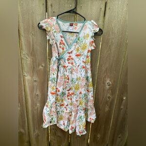 Girls Tea Collection Butterfly Floral Wrap Cotton Dress Size 10